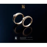 NHẪN CẶP VÀNG ITALY 750 -  MẪU 14