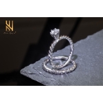 NHẪN CẶP  VÀNG ITALY 750 - MẪU 132