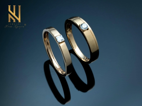 NHẪN CẶP  VÀNG ITALY 750 - MẪU 129