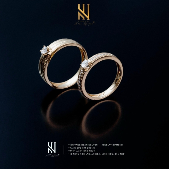 NHẪN CẶP VÀNG ITALY 750 -  MẪU 14