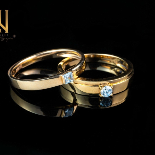 NHẪN CẶP  VÀNG ITALY 750 - MẪU 129