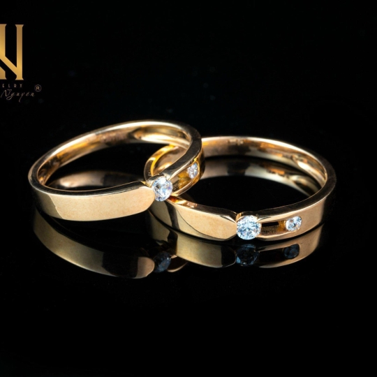 NHẪN CẶP  VÀNG ITALY 750 - MẪU 131