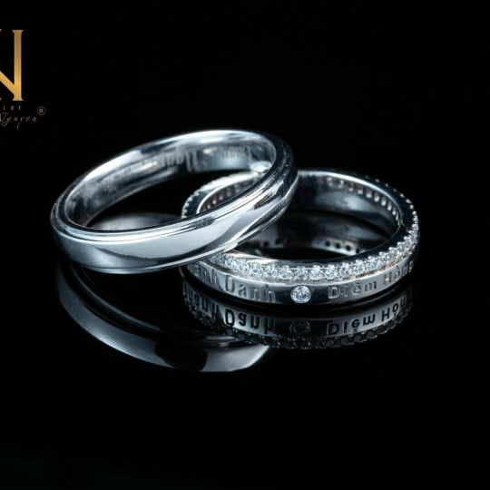 NHẪN CẶP  VÀNG ITALY 750 - MẪU 130