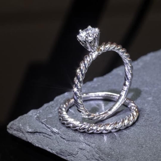 NHẪN CẶP  VÀNG ITALY 750 - MẪU 132