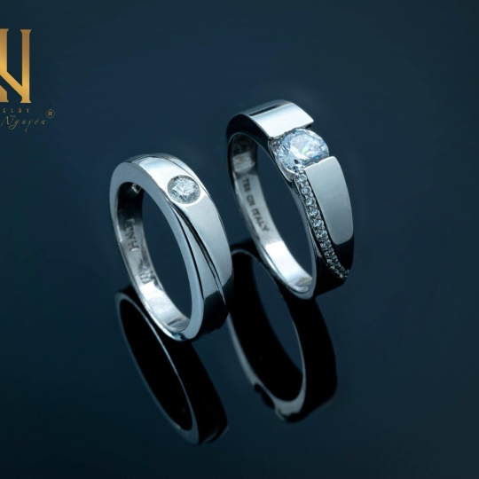 NHẪN CẶP  VÀNG ITALY 750 - MẪU 133