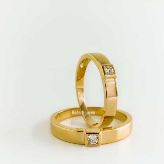 NHẪN CẶP  VÀNG ITALY 750 - MẪU 135