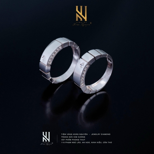 NHẪN CẶP VÀNG ITALY 750 ĐÍNH ĐÁ MẪU 8