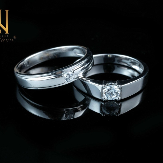 NHẪN CẶP  VÀNG ITALY 750 - MẪU 127