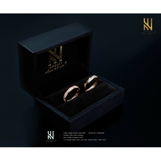 NHẪN CẶP VÀNG ITALY 750 - MẪU 7