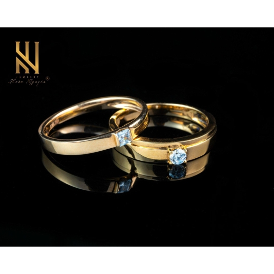 NHẪN CẶP  VÀNG ITALY 750 - MẪU 129