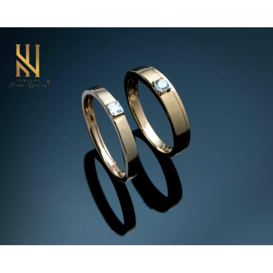 NHẪN CẶP  VÀNG ITALY 750 - MẪU 129