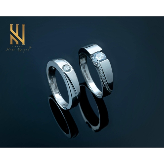 NHẪN CẶP  VÀNG ITALY 750 - MẪU 133