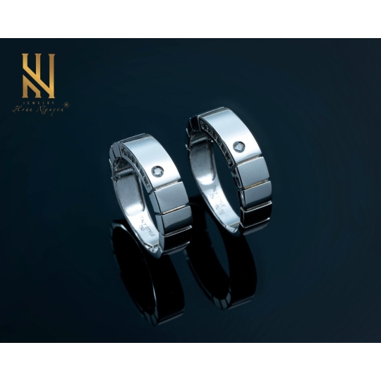 NHẪN CẶP  VÀNG ITALY 750 - MẪU 136