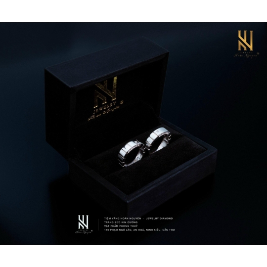 NHẪN CẶP VÀNG ITALY 750 ĐÍNH ĐÁ MẪU 8