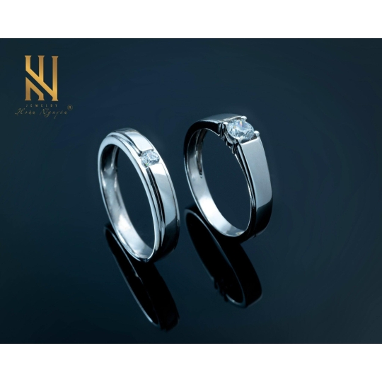NHẪN CẶP  VÀNG ITALY 750 - MẪU 127